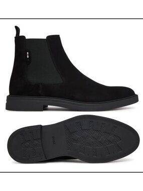 Men's Hugo Boss Calev Cheb sdfb Black Suede Chelsea Boots-Size 12 (50552528)